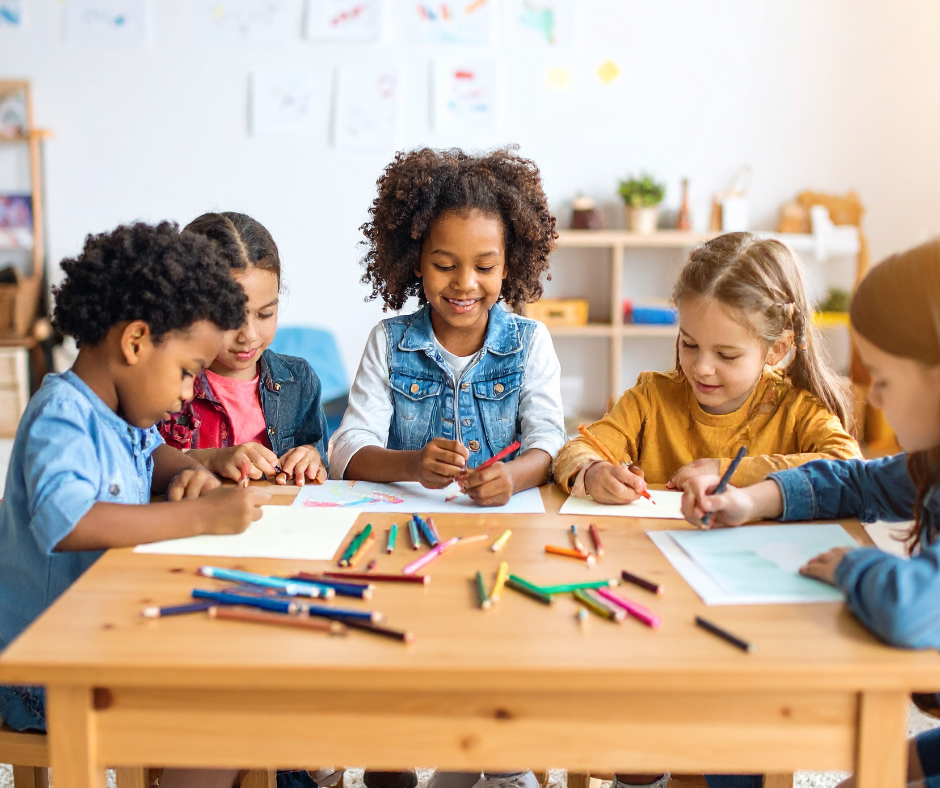 children working together